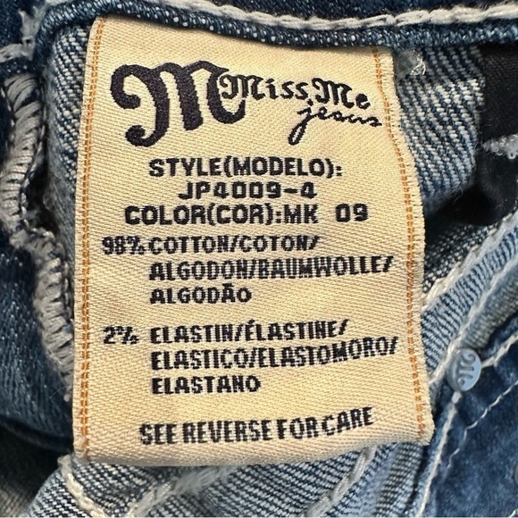 MISS Me Womens Swirl Mid Rise Medium Wash Bootcut Jeans (Size:29) - Picture 13 of 15